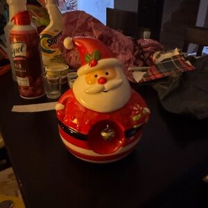 Festive Santa Cookie Jar - Red and White